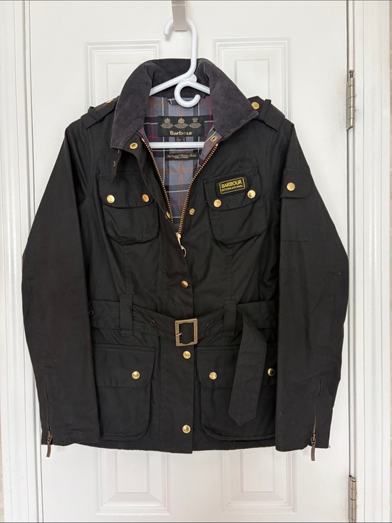 Barbour Jackets & Blazers - Barbour International Black Waxed Cotton Belted Field Jacket in Biker Style